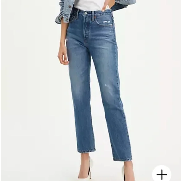 NWT Levi’s 501 Jeans 29 32 Mom Jean Straight Leg dark wash summer spring cute - Picture 3 of 11